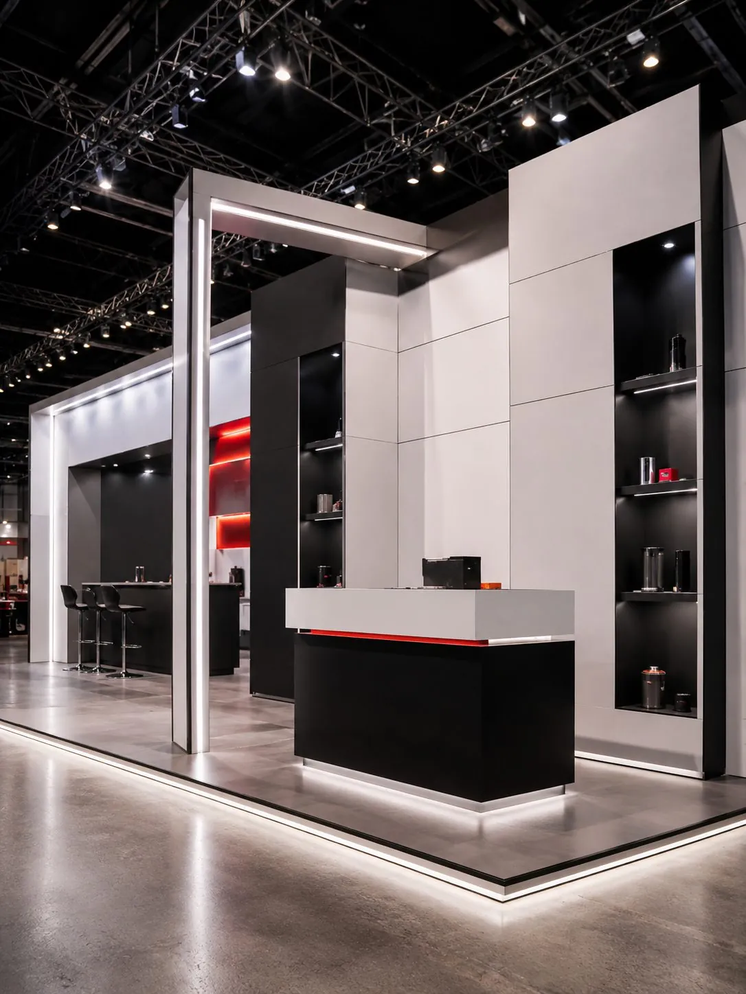 Fertig aufgebauter Messestand — Messebau in NRW durch MontageCrew-NRW